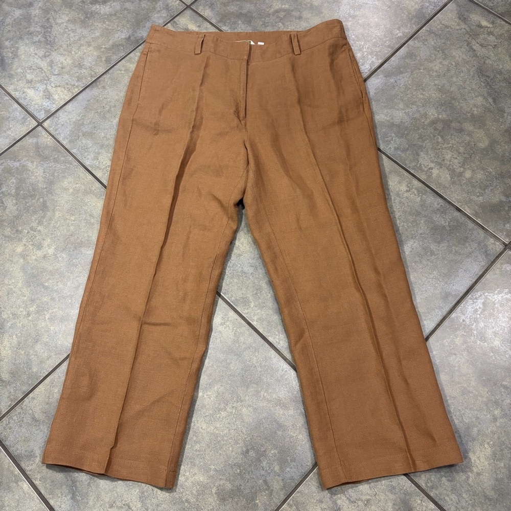 Orvis Women's Baird McNutt Brown Irish Linen Sz 16 Career Casual Coastal Luxury